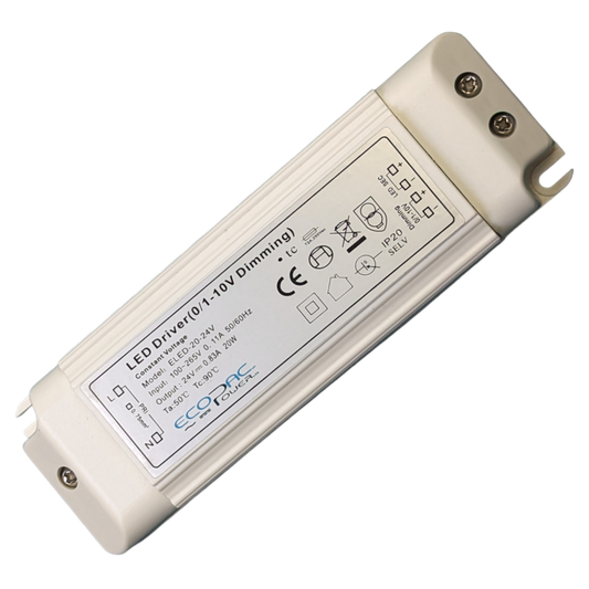 Ecopac ELED-20-24V 20W 0/1-10V Dimmable LED Driver